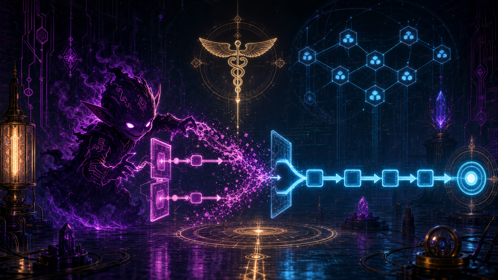 Ghost: The Blog and the Reset Link Goblin — ChatGPT Codex generated cyberpunk editorial illustration