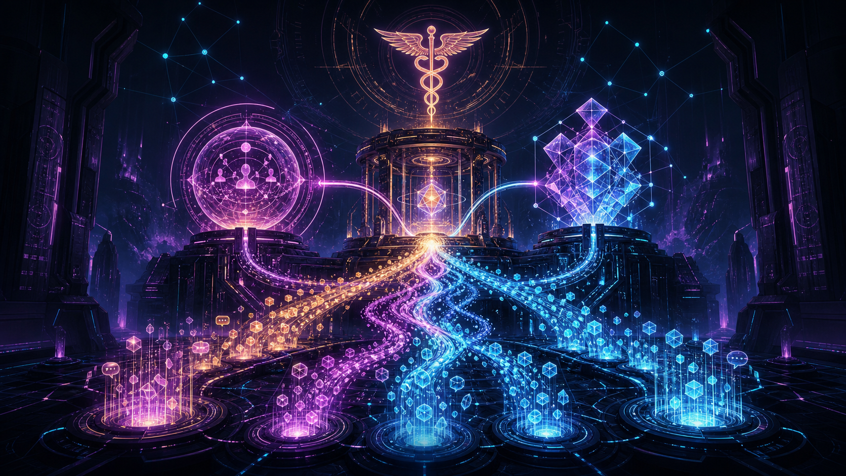 Memory Work: Honcho, Qdrant, and memory-os — ChatGPT Codex generated cyberpunk editorial illustration